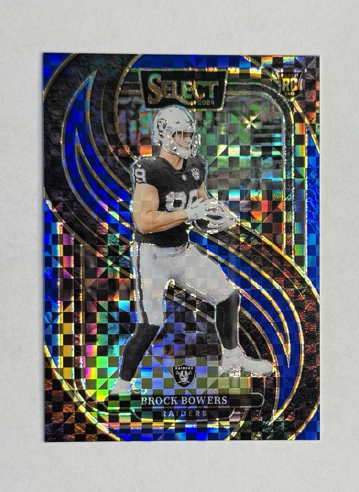 Brock Bowers 2024 Panini Select Blue Checker Premier Level /175 Rookie RC #118