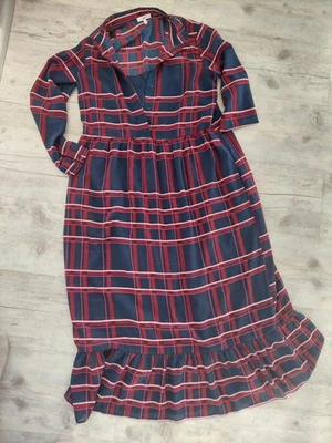 Jake*s Damen Kleid - Gr. 36 - Farbe Dunkelblau/Dunkelrot - Bild 1 von 2