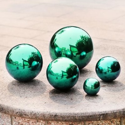 Stainless Steel Gazing Ball,Green Gazing Globe 12inch | eBay