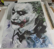 Comics Art sketch print THE JOKER/HEATH LEDGER by Shelton Bryant