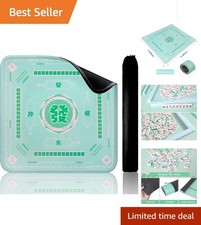 Green Mahjong Learning Mat 33  x 33  with Black Carrying Bag, Anti-Slip, Nois...