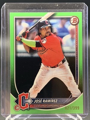 Jose Ramirez 2025 Bowman 021/399 Neon Green #89 Guardians