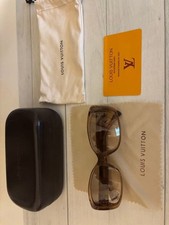 Lunettes de soleil femme LOUIS VUITTON marron pailleté oversize authentiques
