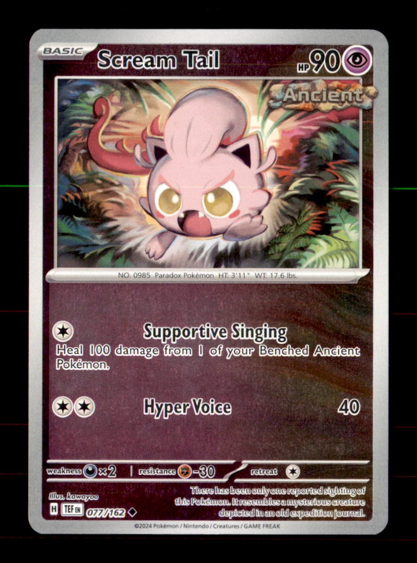 Scream Tail 077/162 Uncommon Temporal Forces Pokemon Reverse Holo Near Mint