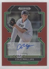 2022 Panini Prizm Draft Picks Red 40/50 Cole Phillips #PDP57 Auto 2b2