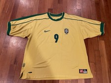 Brazil 1998 Ronaldo R9 Home Kit - Nike, XL - Vintage