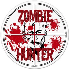 Zombie Hunter Car Bumper Sticker Decal 4 X 4