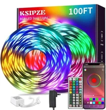 KSIPZE 100ft Led Strip Lights RGB Music Sync Color Changing,Bluetooth Led Lights