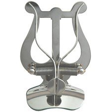 Robuste Marschgabel für Trompete - Befestigung am Becher - Messing, vernickelt