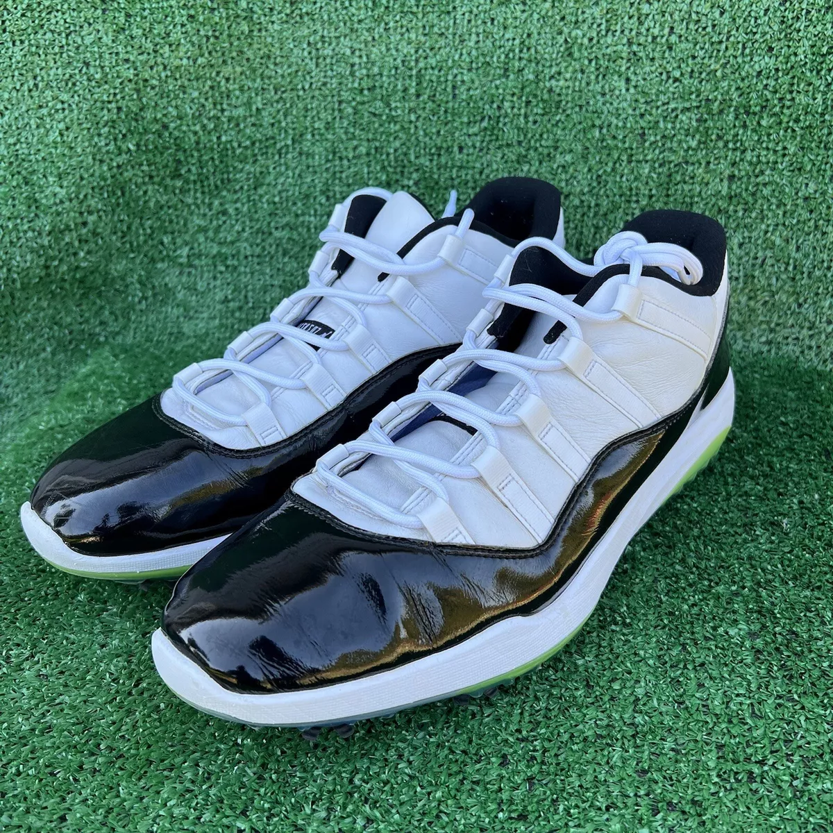 Air Jordan 11 Concord Golf Shoes AQ0963-101 White Black Volt Mens Size 15 RARE