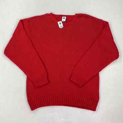 Vintage Gap Sweater Size XL Red Crewneck Pullover Cotton Blend Deadstock  90s