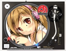Anime Headphone Girl Yoko - 7"-12" DJ slipmat for LP turntable record player