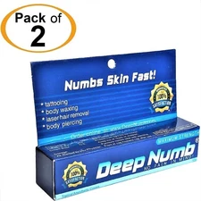 2 x 10g DEEP NUMB Skin Numbing Cream Body Art Piercing Laser Waxing
