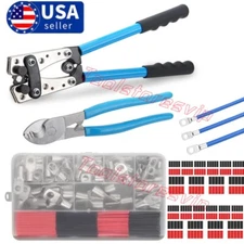 200Pcs Copper Lugs Ring Terminals Bare Battery Welding Crimp Wire Connectors Kit