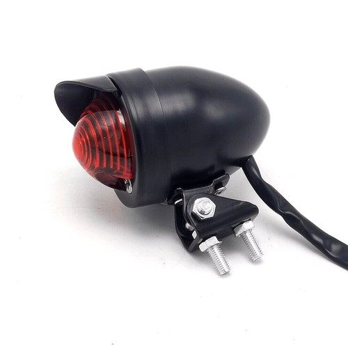 Black Motorcycle 12v Stop Tail Light Brake Rear Lamp Taillight Cafe Racer Bobber - Picture 3 of 9