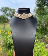 Pearl Choker Necklace 3 row hand craft