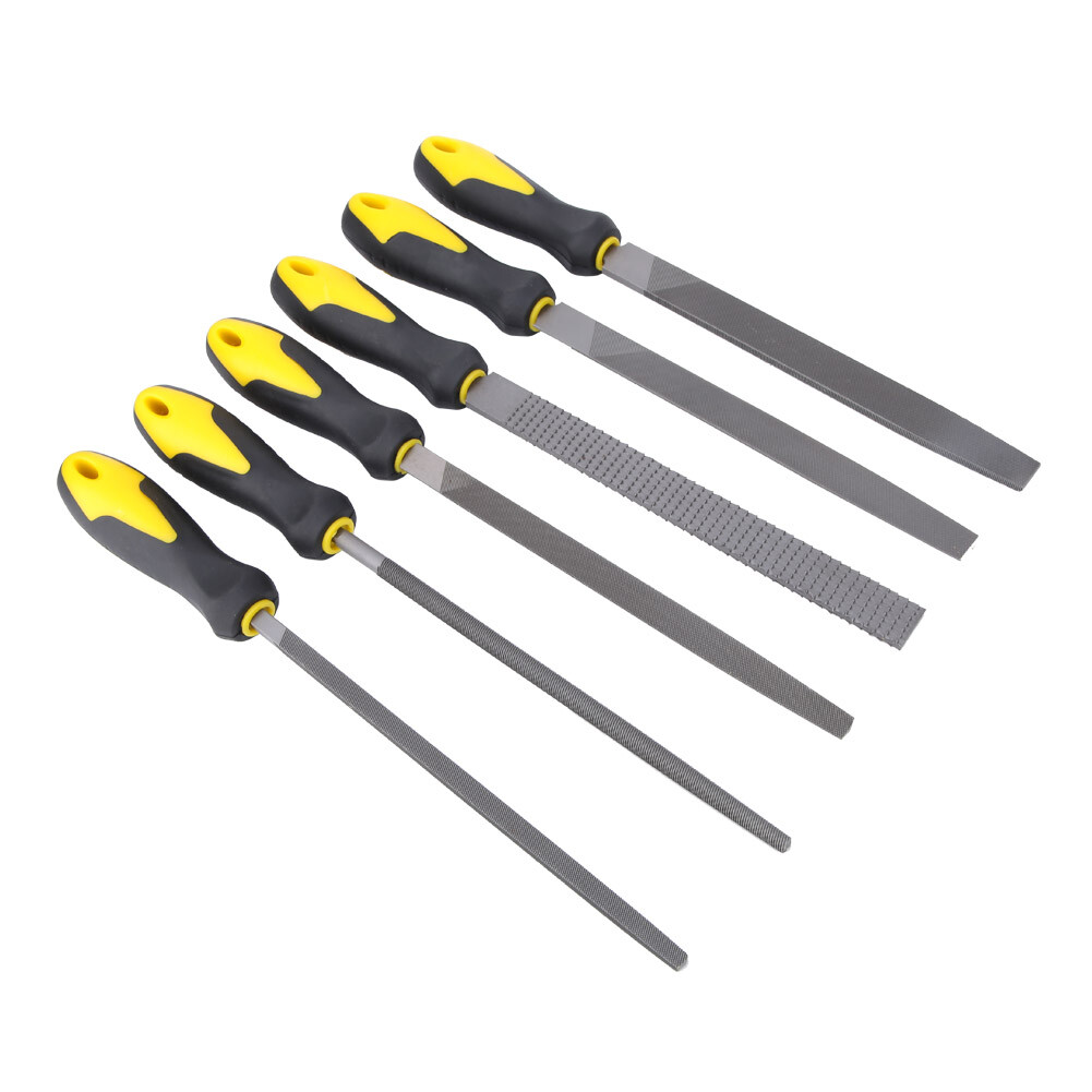 6pcs 8" High Carbon Steel File Set Round Square Flat Triangle Files Filing Tools eBay