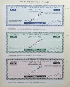 France Specimen Eurobank Set 3 Travellers Cheques Folder Cheque Voyage Unc 32767 Ebay