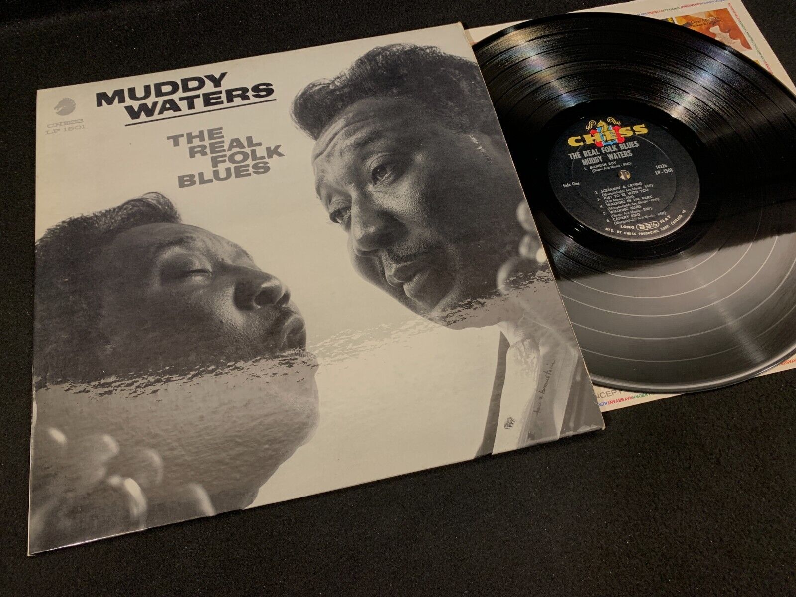 Muddy Waters "The Real Folk Blues" CHESS LP 1501 Rare '66 Black label. Mono  (C)