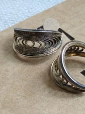 Vintage Unbranded Crescent-Shaped Huggie Earrings Gold Tone