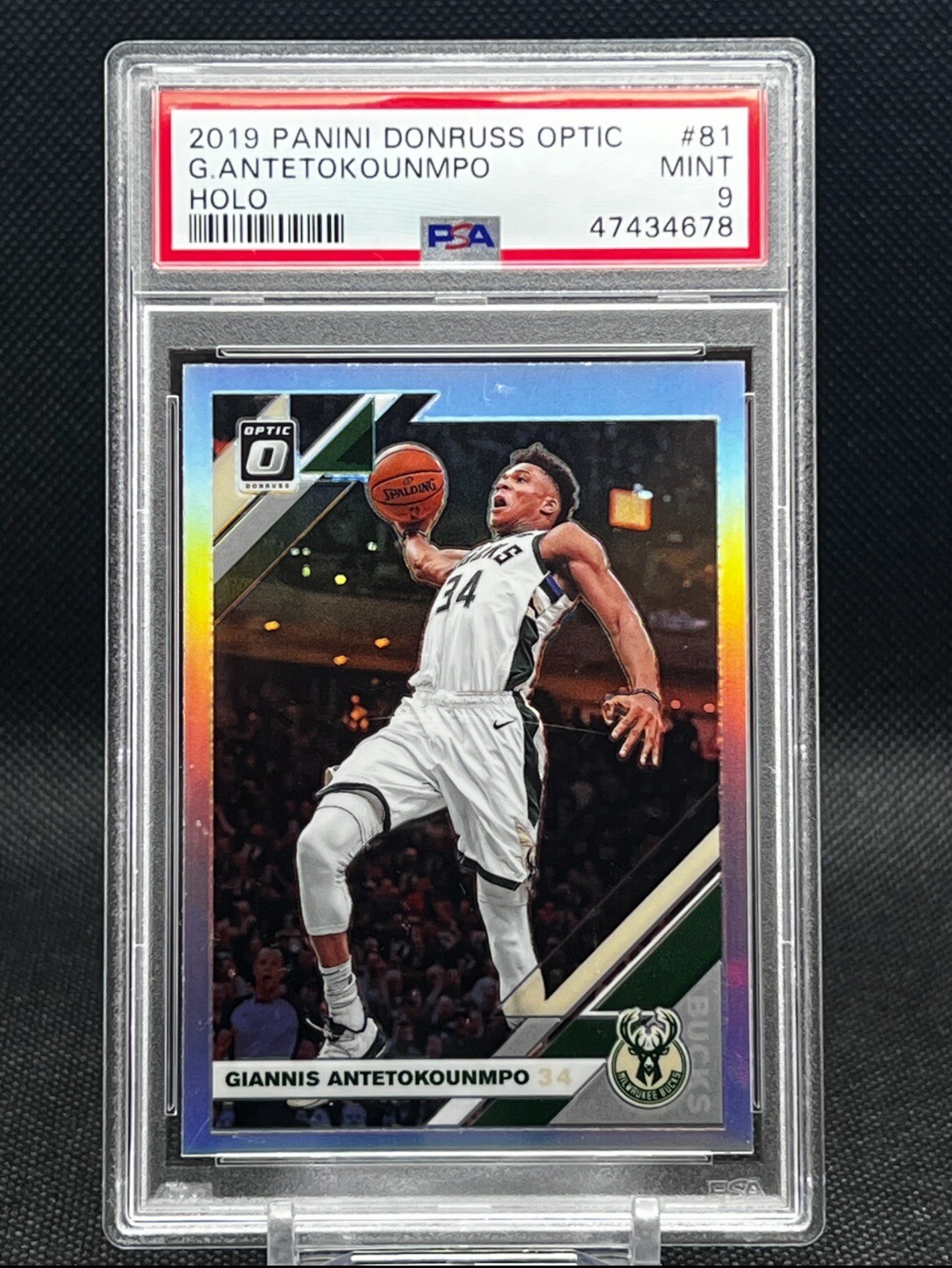 2019-20 Panini Giannis Antetokounmpo Optic PSA 9 Mint Holo Silver #81