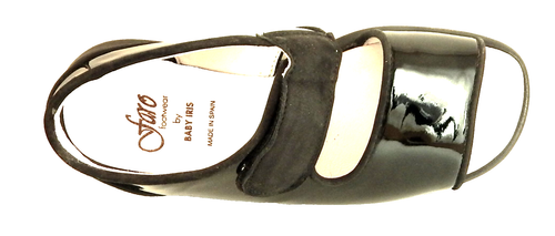 DE OSU-FARO - Spain - Girls Black Patent Leather Sandals -European 32 -US Size 1 - Picture 5 of 5