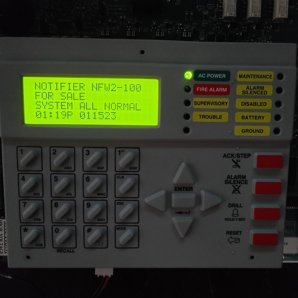 NOTIFIER NFW2100 198 POINT ADDRESSABLE FIRE ALARM CONTROL PANEL BOARD