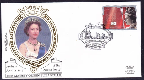 Great Britain "Benham" 1992   Accession FDC  - Windsor Castle 305i