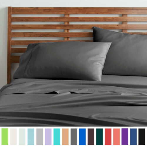 1800 Deluxe Series 4Piece Bed Sheet Set Deep Pocket Wrinkle Resistant Silky Soft - 第 1/84 張圖片