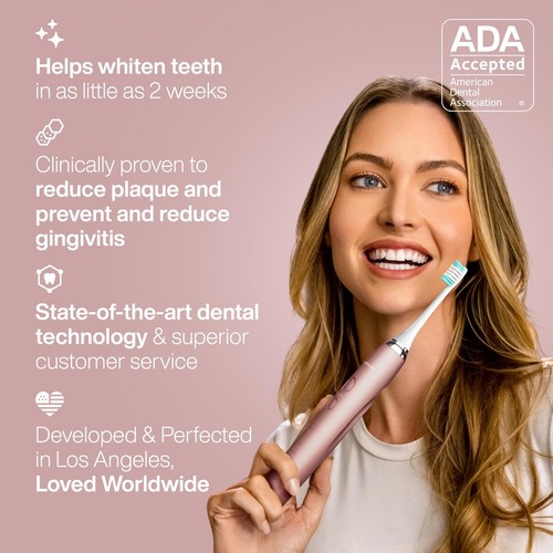 Cepillo de dientes ultra blanqueador serie Aquasonic Vibe - Cepillo de dientes eléctrico aceptado por la ADA - Imagen 2 de 6