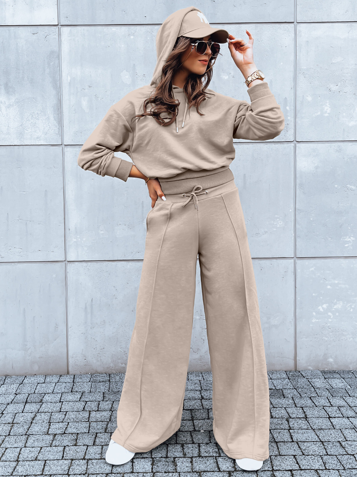 CMTOP Damen 2-teiler Pullover Set - V-Ausschnitt Mit Weithose