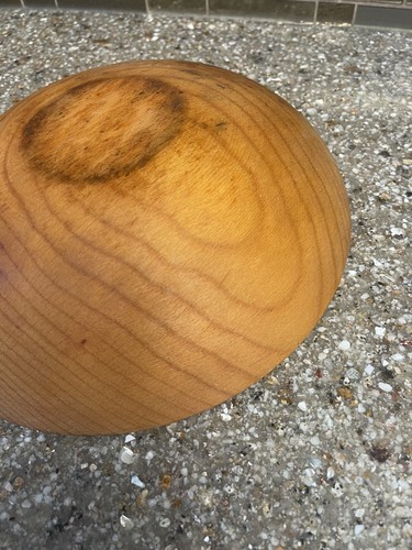 11” ANTIQUE AMERICAN 19TH CENTURY TURNED WOOD BOWL, VERY NICE Primitive Wooden - Picture 8 of 11