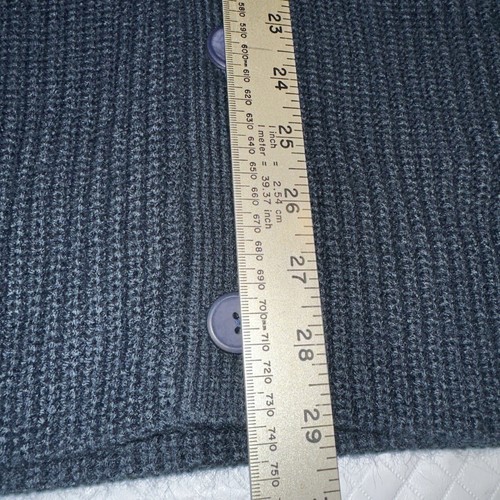VINTAGE Blair maglione maglia cardigan donna L blu navy scollo a V anni 90 Grandmacore - Foto 5 di 10