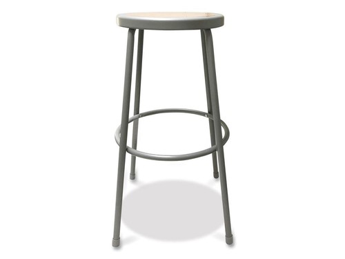 Industrial Stool, 30", Brown/Gray Seat - Picture 4 of 8