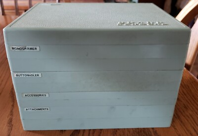 #ad #ad SEARS KENMORE MONOGRAMER BUTTONHOLER W ATTACHMENTS amp; ACCESSORIES amp; STACKING BOX $70.00