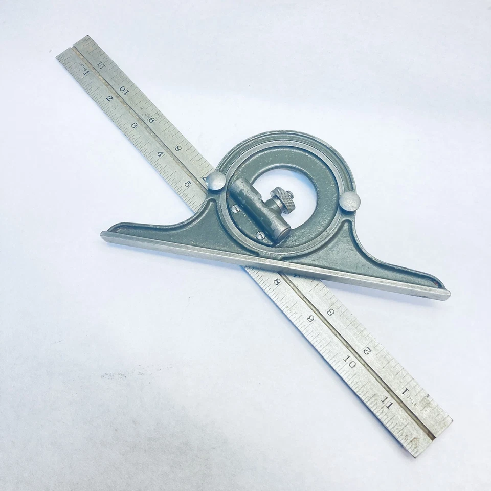 Lufkin C-2504 4R 12" Blade Tempered Rule & Protractor Head Combination Set - USA - Image 2 of 4