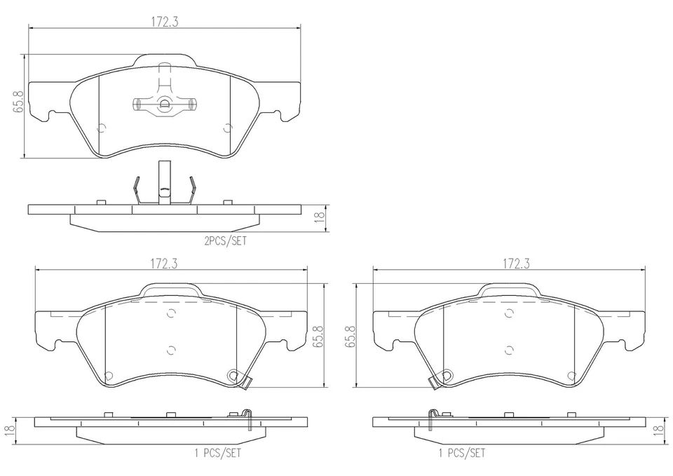 Pastillas de freno de disco delanteras de cerámica Brembo P11015N para Dodge Grand Caravan 2001-2007 Foto 4 de 4