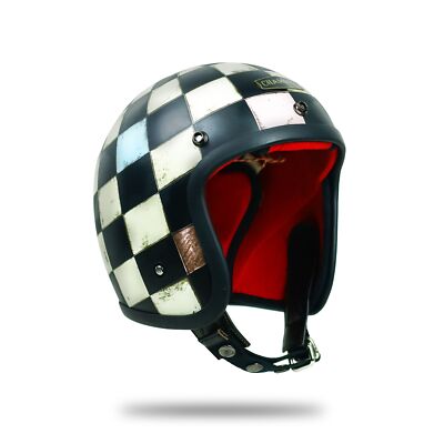VINTAGE HELMET SLIMHEAD 500TX PATINA CHECKER BOARD BOBBER CHOPPER MOTORCYCLE