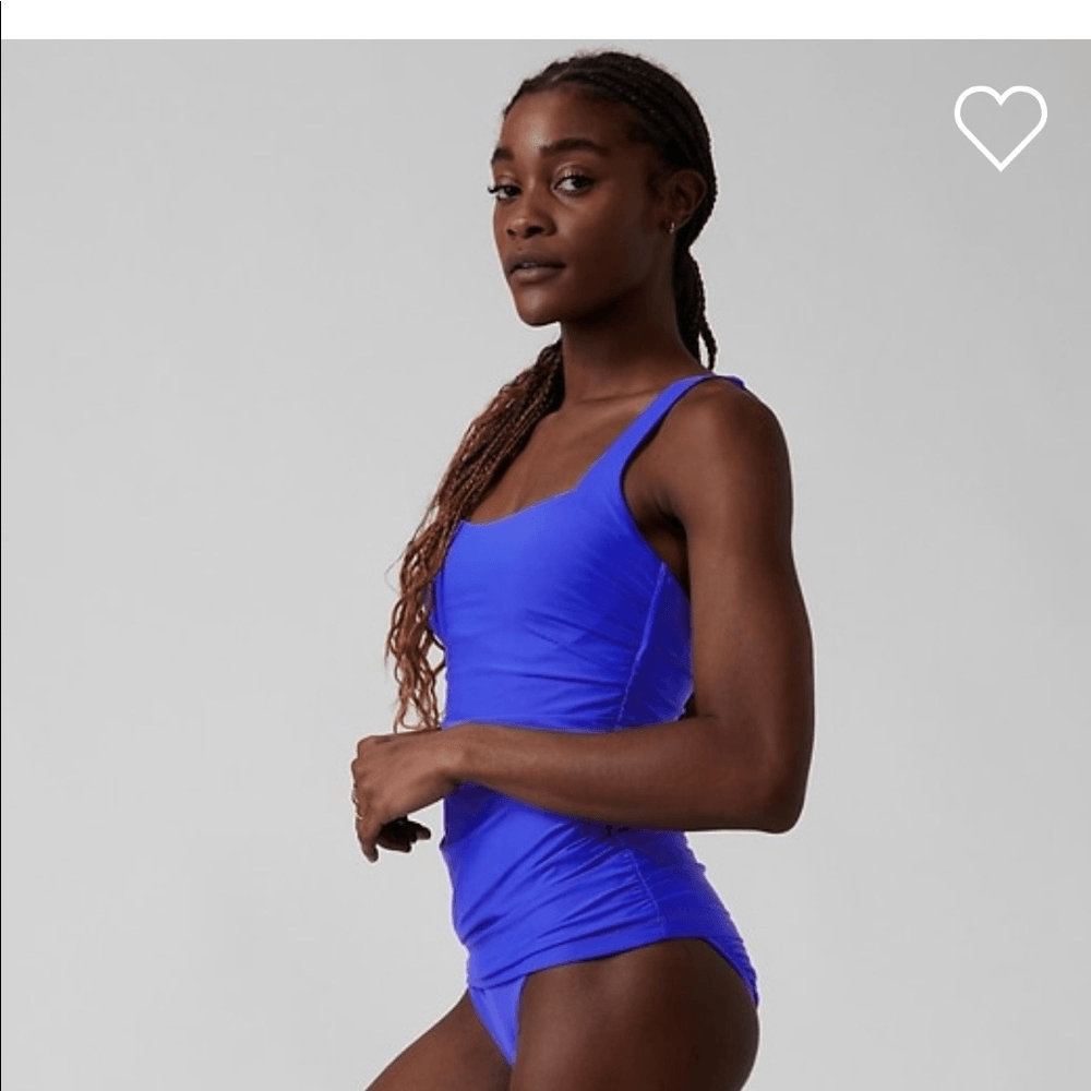 Athleta Size 32D/DD Square Neck Bra Cup Tankini Top Cerulean