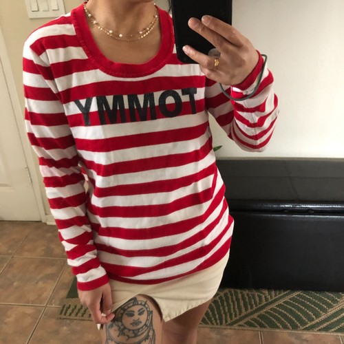 Women’s Tommy Hilfiger Red White Striped Round Neck Knit Long Sleeve Top M - Picture 2 of 13
