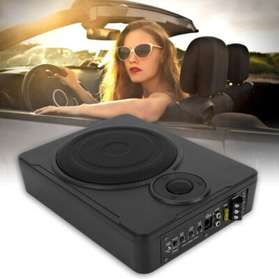 600W Slim Under-Seat Subwoofer Powered Car Truck Sub w/ Amp Kit Speaker 8'' New