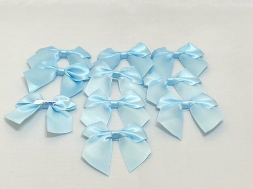 10 x 6cm wide Satin Self Adhesive Bows Single sided 25mm Ribbon Pack Bow UK - Picture 45 of 80