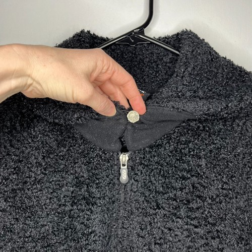 Patagonia Curly-Q Cardigan Womens XS Black Synchilla Collared Zip Pockets Retro - Picture 6 of 21
