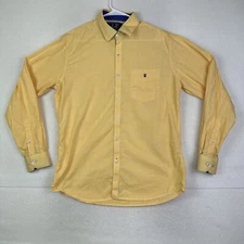 Louis Philippe LP Shirt Adult 42 Tailored Fit Long Sleeve Button Up Yellow