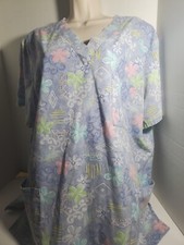 SB Scrubs Pastel Floral Scrub Top Size XL Purple Spring Colors