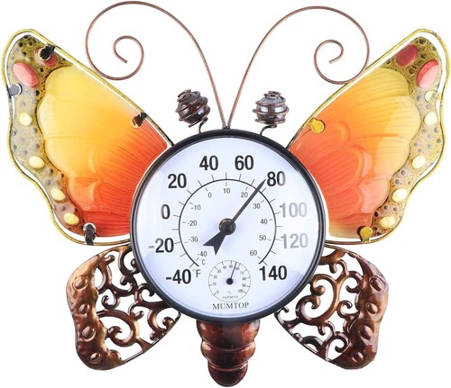 Premium Wall-Mounted Thermometer: Stylish Butterfly Design, No Battery Required - Picture 11 of 18