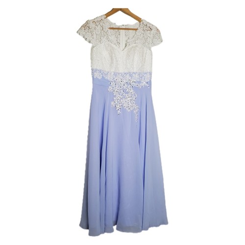 NEW A-line size 8 Tea-Length Chiffon Lace Mother of the Bride Dress lavender  - Picture 1 of 12