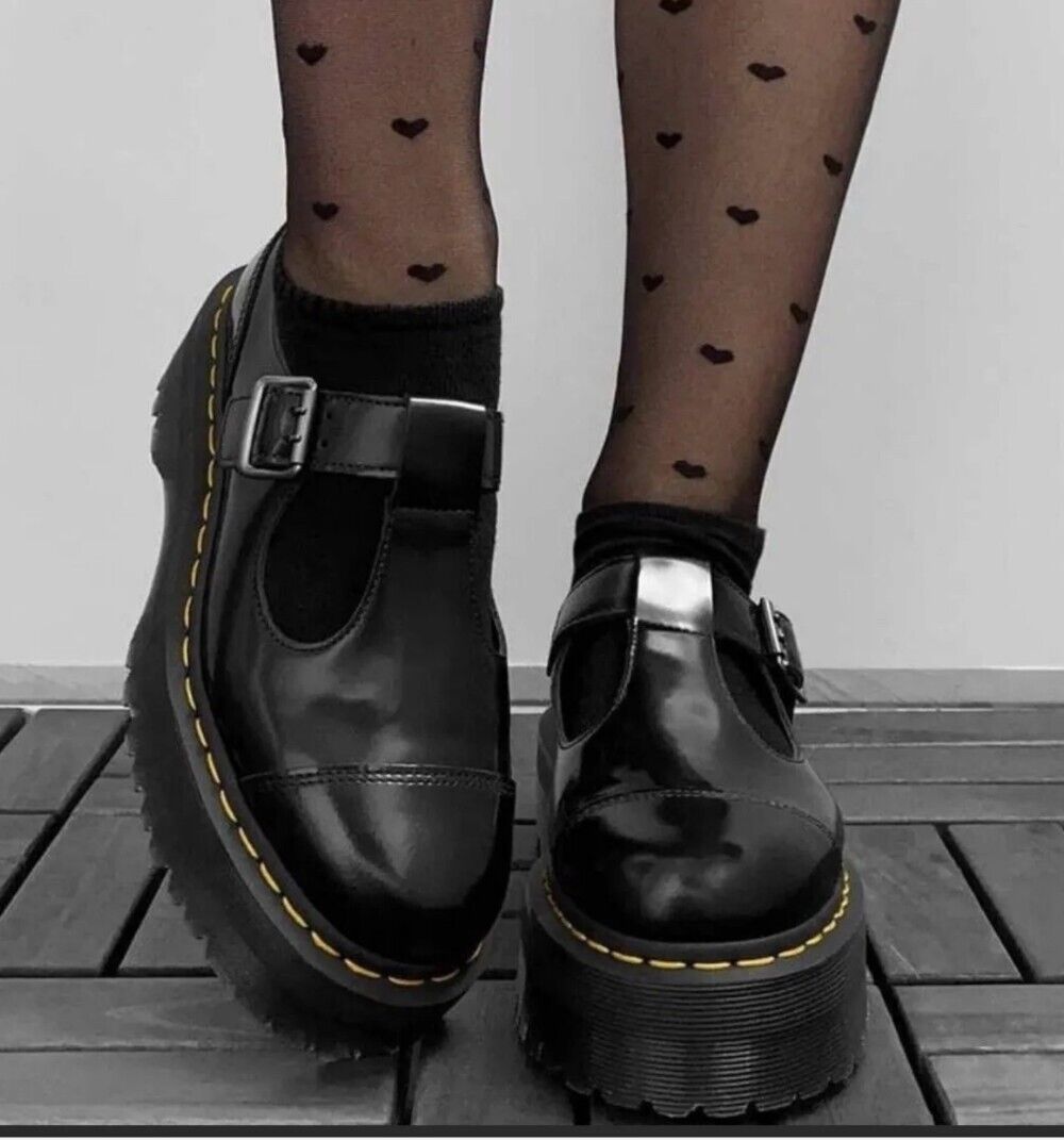 Dr. Martens Womens Bethan Leather Platform Shoes Women's Black 5