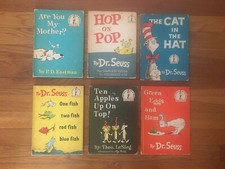 Lot of 6 Vintage HC Dr. Seuss Beginner Books: The Cat in the Hat, etc