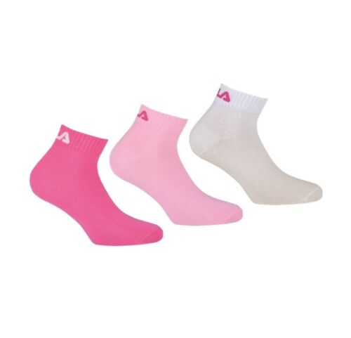 FILA Unisex Training Quarter Socken 3 Paar Pink Panther Größe 35 bis 46 NEU - Afbeelding 1 van 1